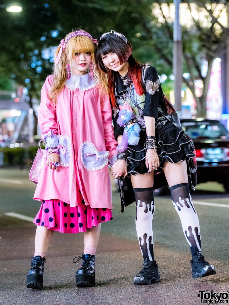 Kawaii Pink & Black Harajuku Street Styles w/ Handmade Dress, Ank Rouge ...