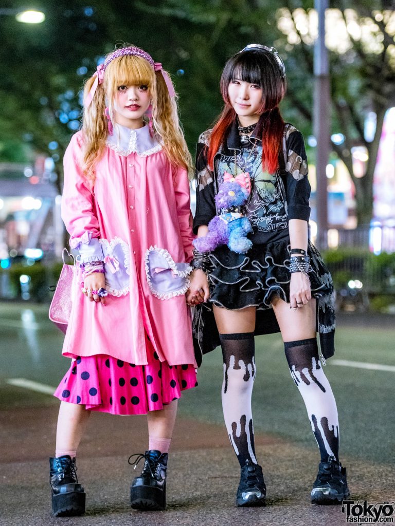 Kawaii Pink & Black Harajuku Street Styles w/ Handmade Dress, Ank Rouge ...