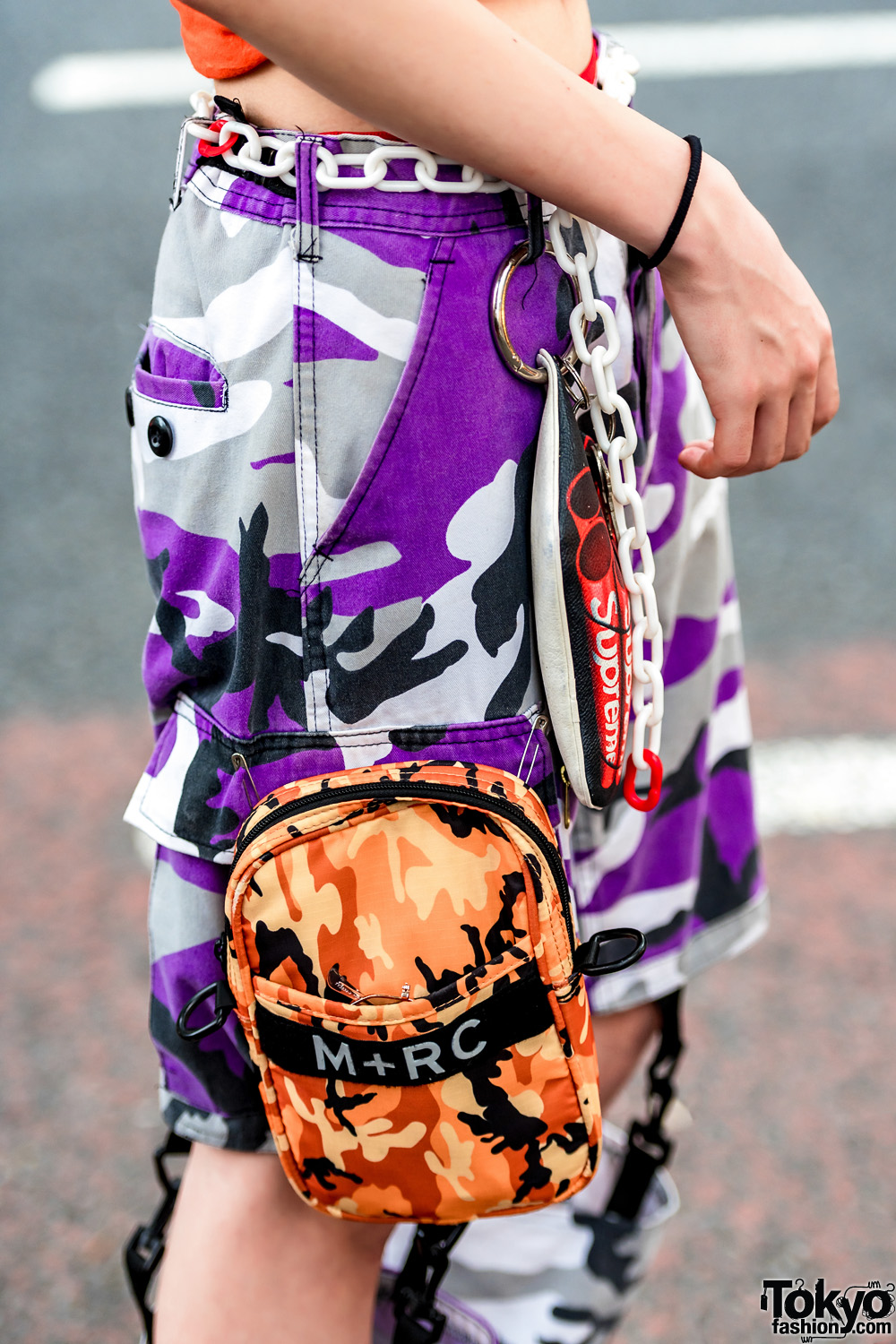 Harajuku Cut Out Remake Street Style w/ Cropped Shirt, Supreme, Camo Pants,  Vans Sneakers & M+RC Noir Camouflage Pouch – Tokyo Fashion