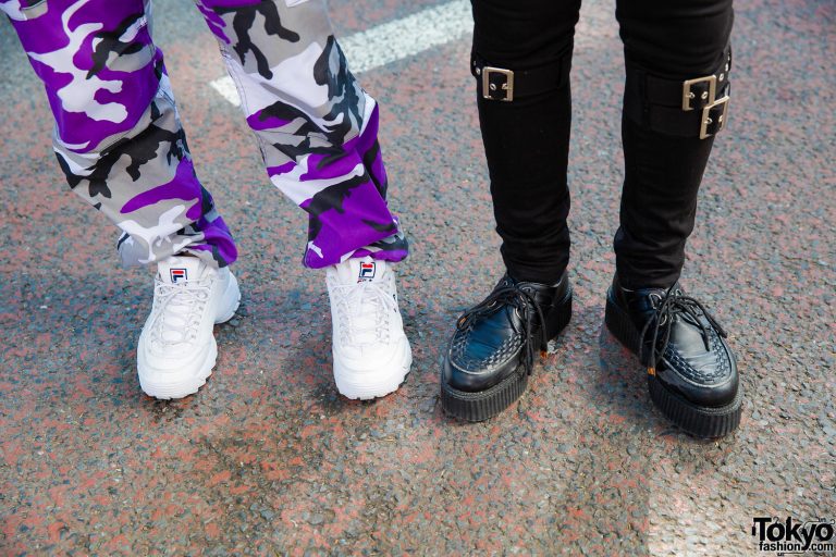 Purple Camo Pants & Pink Hair in Harajuku w/ Faith Tokyo, OY, Fila ...