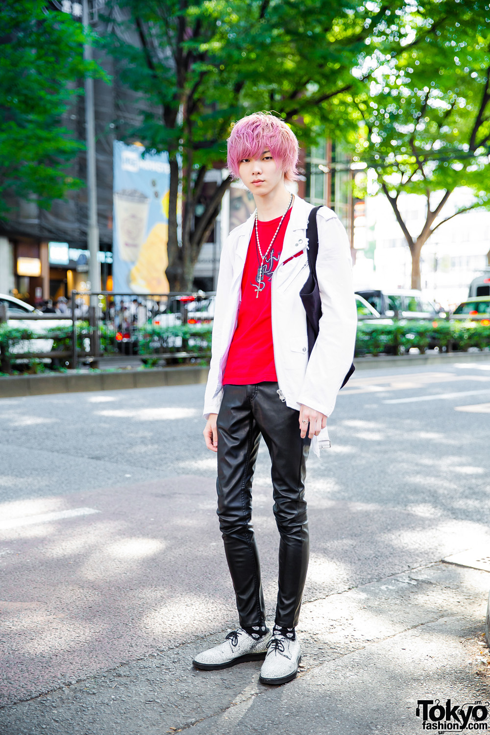 Pink Hair & Black Leather Pants Harajuku Streetwear w/ Comme des Garcons, H&M, Agnes B. & Jean Paul Gaultier