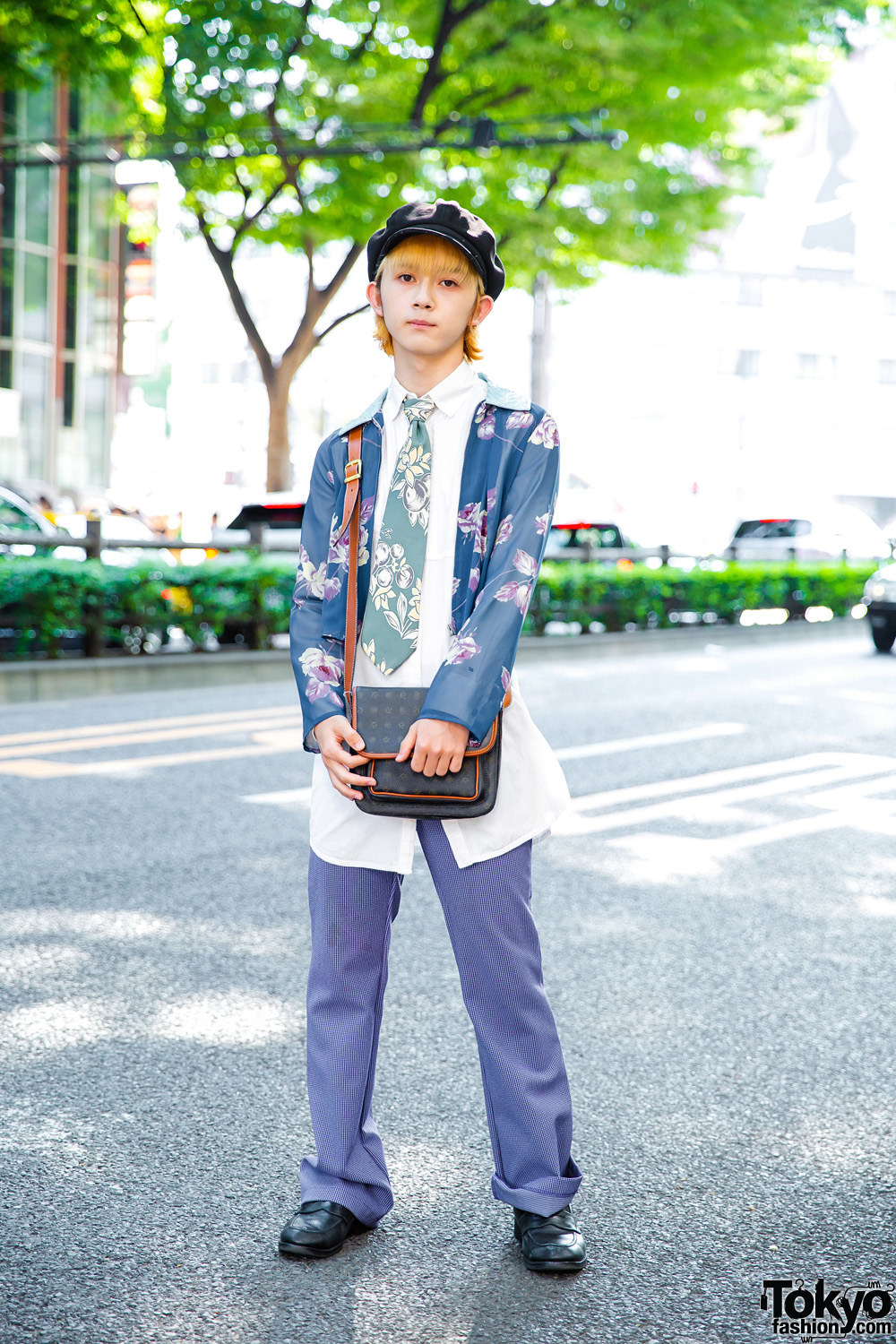 Harajuku Guy in Floral Streetwear w/ Takeo Kikuchi, Tommy Hilfiger & Kenzia