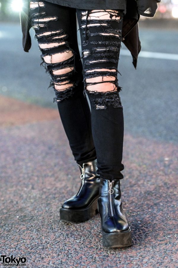 goth ripped jeans