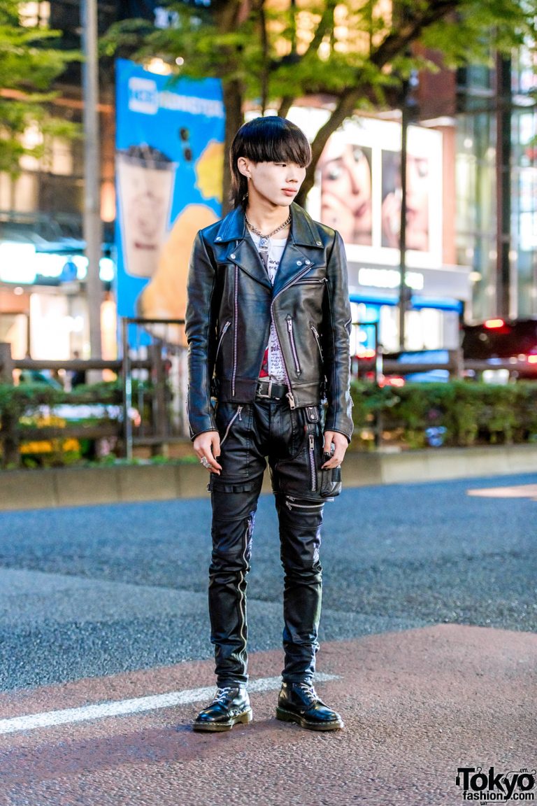 Harajuku Punk Street Style w/ 99%IS- Motorcycle Jacket, Leather Pants ...