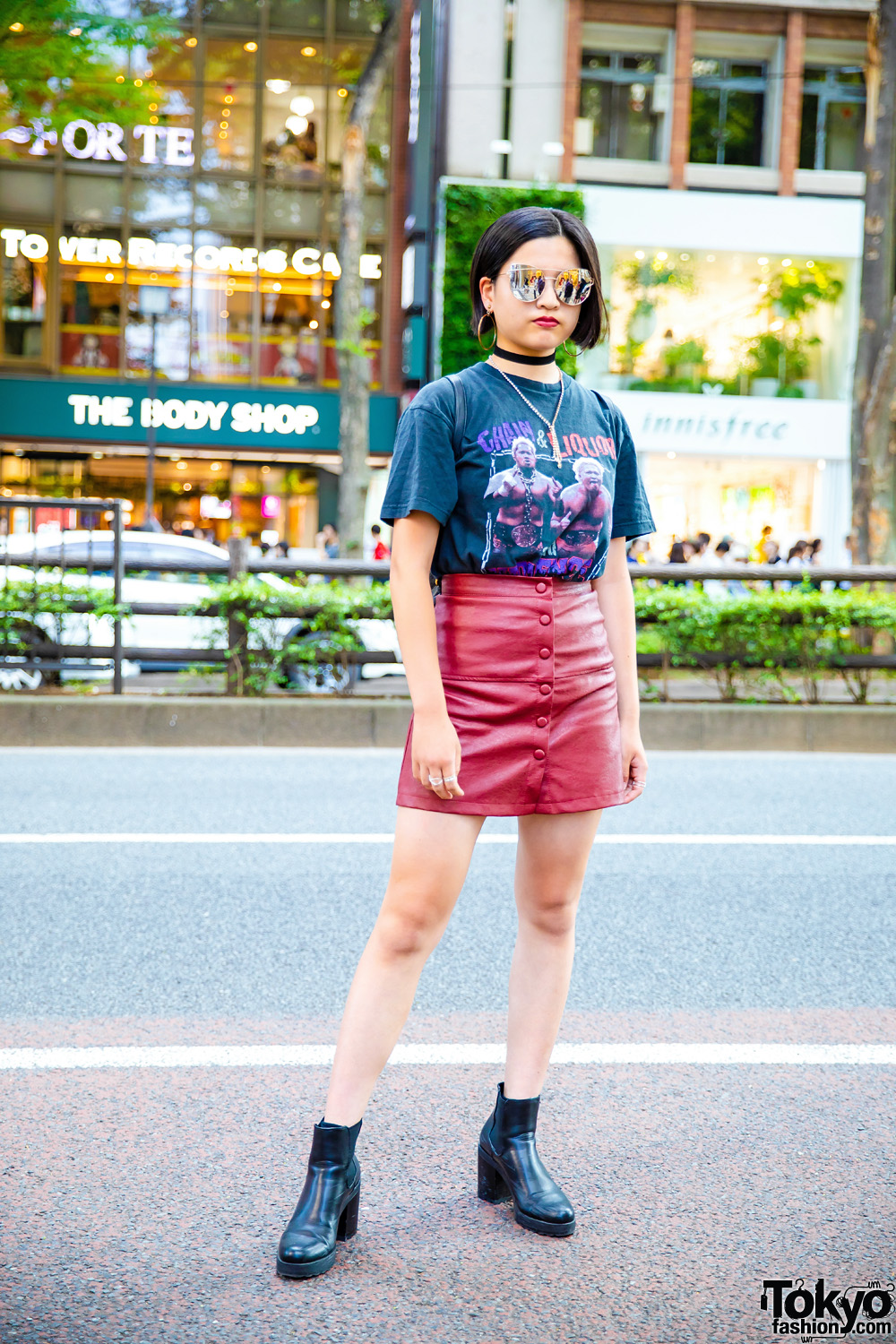 Casual Streetwear in Harajuku w/ Vintage Chain & Liquor T-Shirt, DKGirl, Bershka, H&M, Sonia Rykiel & Forever21