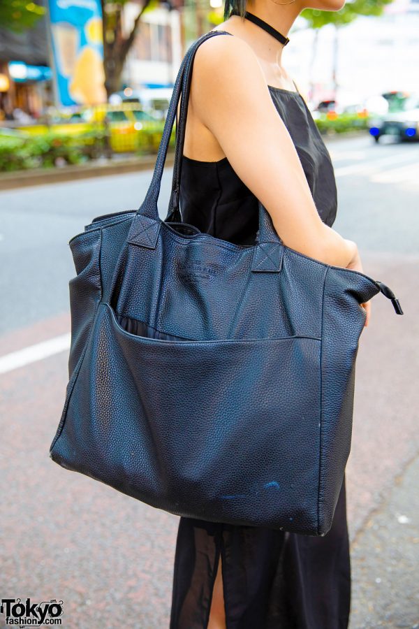 Japanese Streetwear Style w/ Sheer Black Dress, Backs Oversized Bag ...