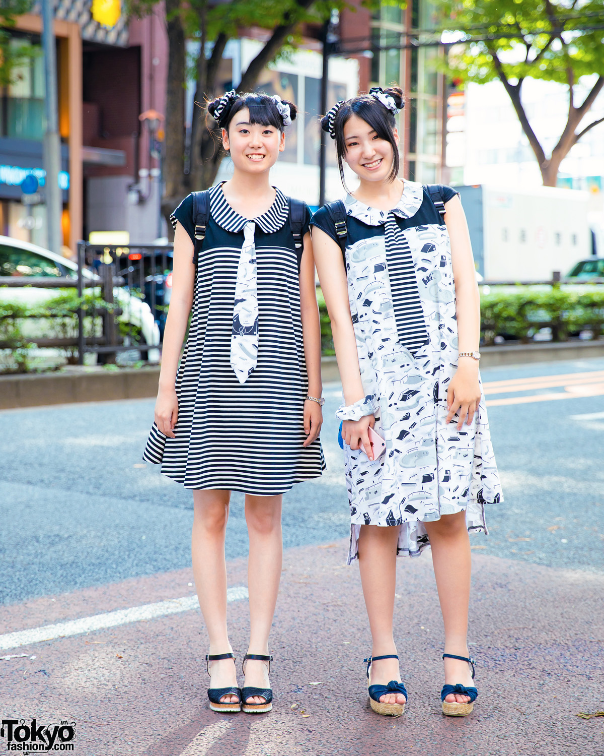Harajuku Girls in Coordinating Handmade Monochromatic Street Styles