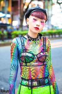 Japanese Nailist in Harajuku w/ Mixed Prints & Rainbow Platforms, Dolls