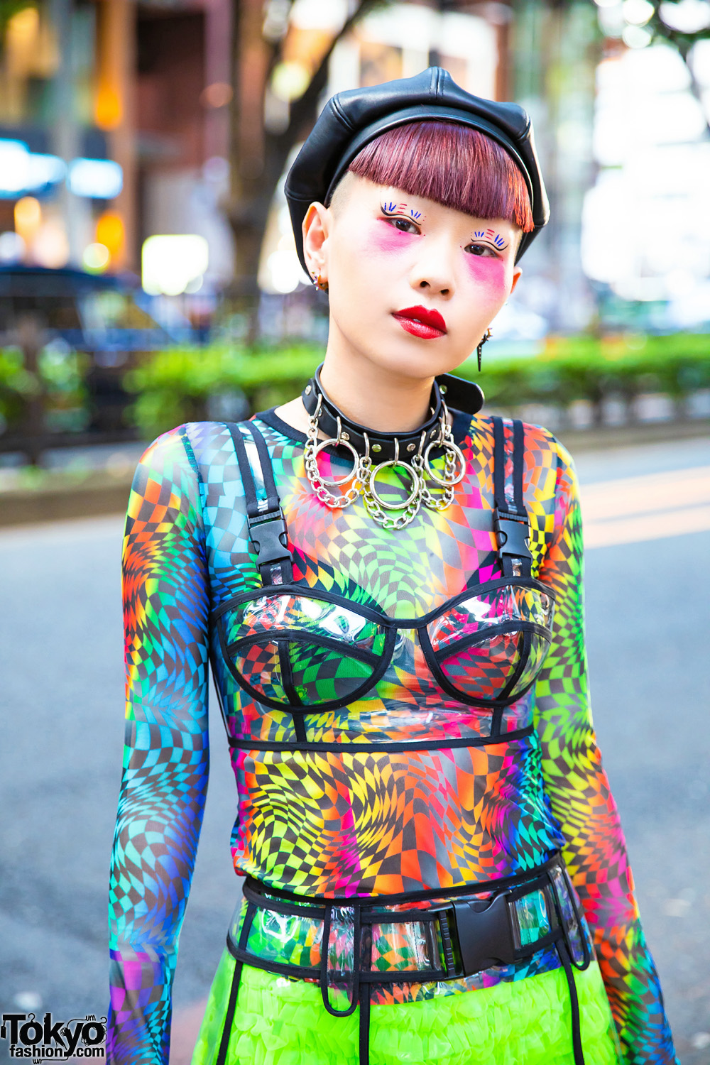 Japanese Nailist in Harajuku w/ Mixed Prints & Rainbow Platforms 