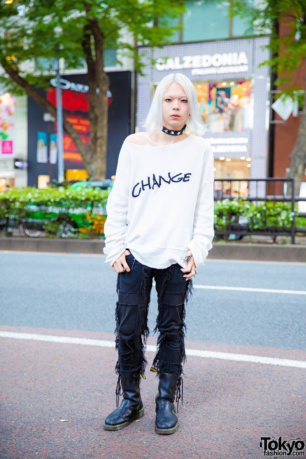 Monochromatic Edgy Streetwear Style w/ GVGV, Christian Dada, Dr. Martens, Givenchy & Tokyo Human Experiments