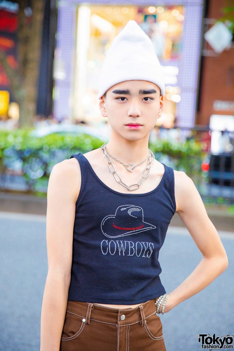 Harajuku Street Style w/ Faith Tokyo “Cowboys” Top & Flared Pants ...