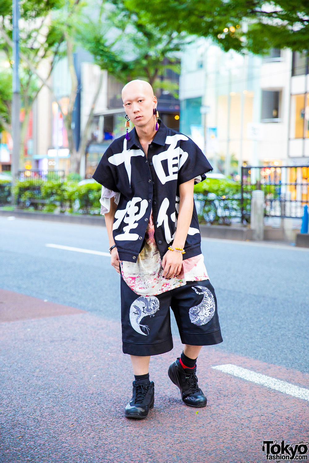 Harajuku Model & Musician in Mixed Prints Style w/ Depression, Nozomi Ishiguro, Nike Sneakers & Vivienne Westwood Watch