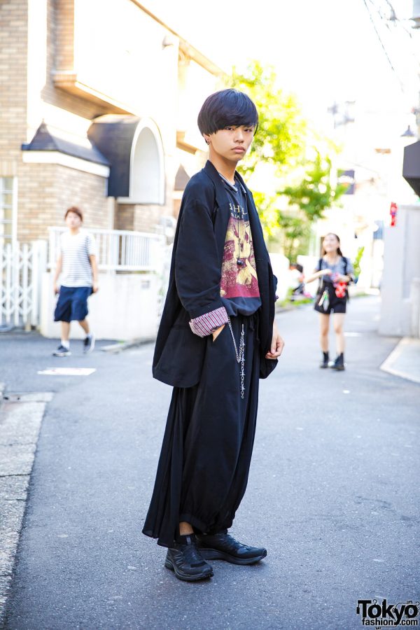 Vintage Casual Street Style w/ Undercover Shirt, Vintage Printed Long  Sleeves, Vintage Plaid Pants, Salomon Shoes, Lucky Daikichi Manga Tote Bag,  Leather Crossbody Bag & Judy Blume Earring – Tokyo Fashion