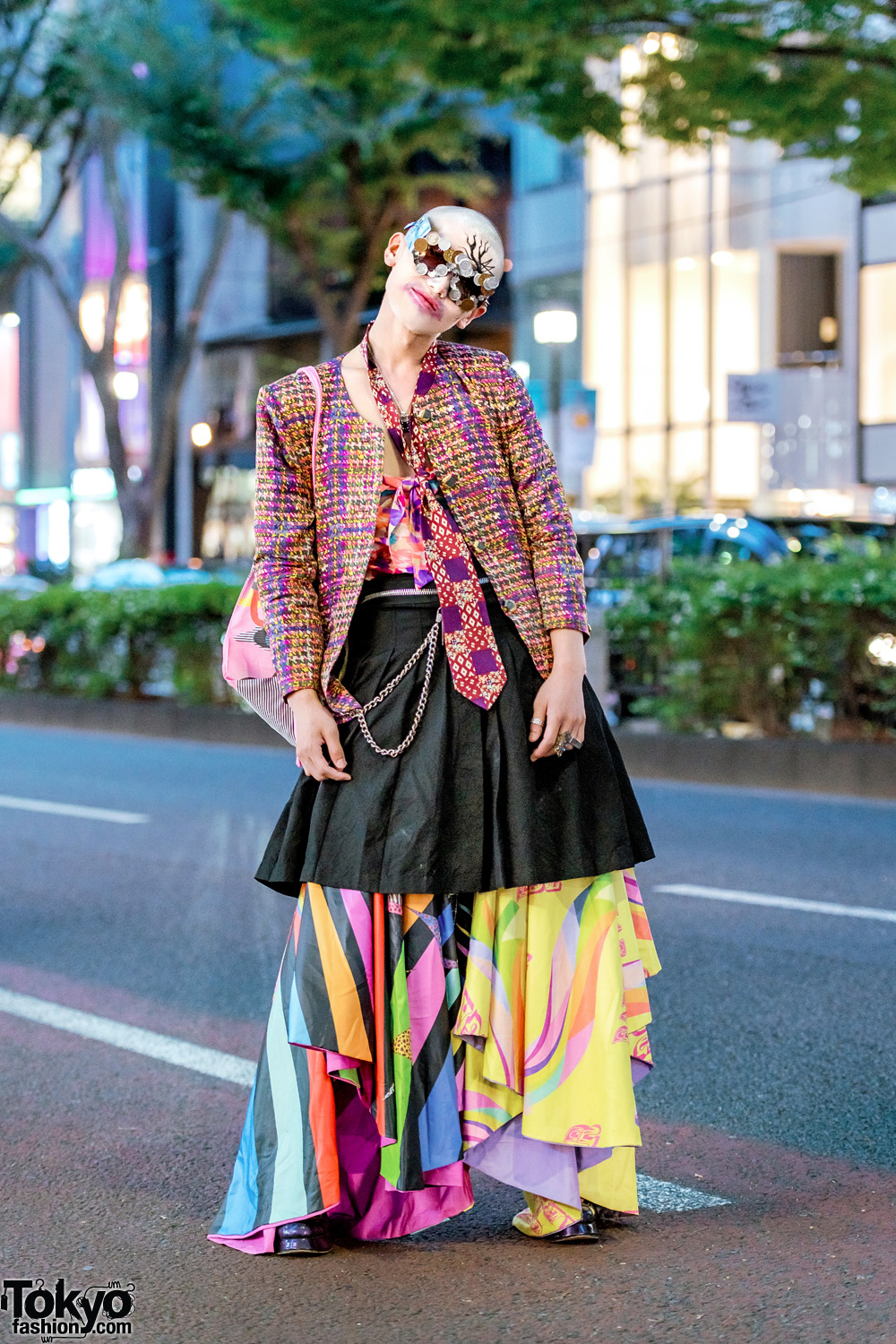 Japanese Fashion Designer in Avant-Garde Street Style w/ Necktie, Comme ...