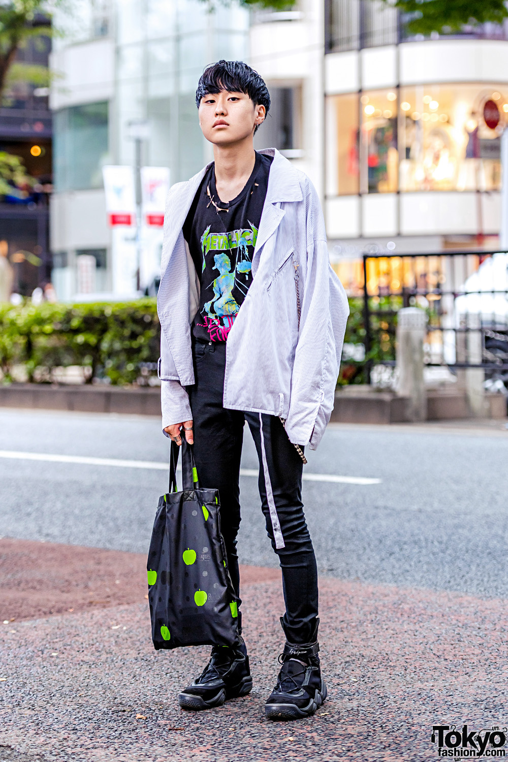 Harajuku Street Style w/ Hare Oversized Jacket, Metallica Ripped Tee ...