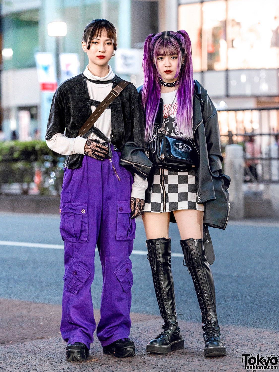 Purple & Black Harajuku Streetwear Styles w/ Never Mind the XU, Crank, Open The Door, DYOG, Demonia, Nyulcadelic, Warp, Uniqlo, Coach & WEGO