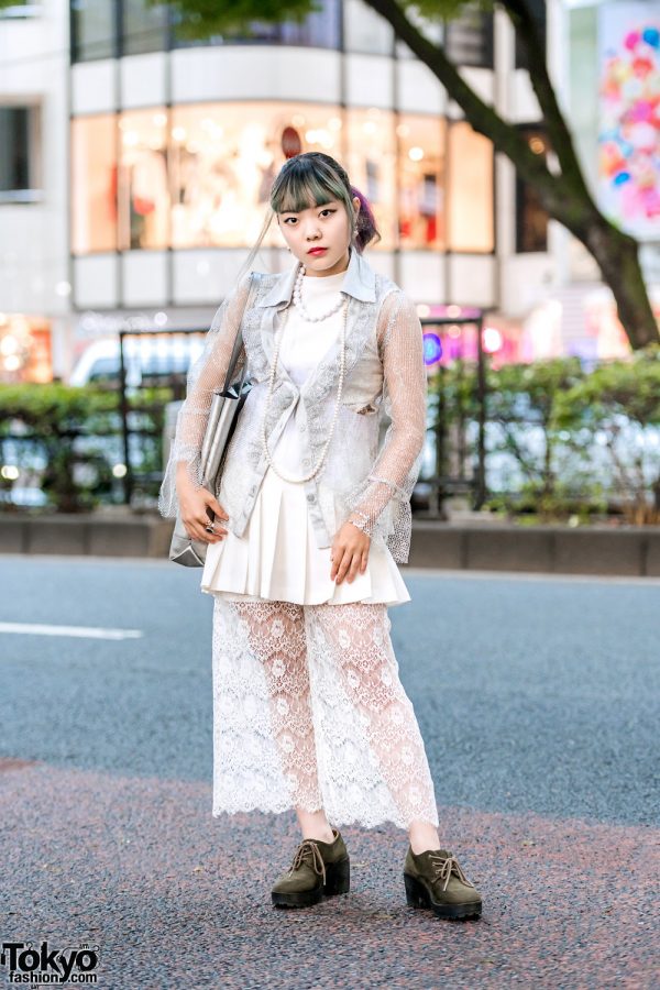 Sheer & Floral Lace Vintage Street Style w/ (Me) Harajuku, E Hyphen World, Spinns, Freitag & Retro Girl