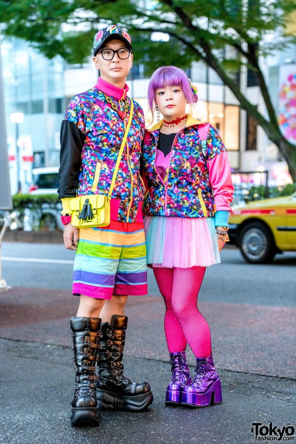 Kawaii Harajuku Couple Fashion w/ 6%DOKIDOKI Jackets, Galaxxxy, Demonia Boots, Docs & Cosmic Magicals Necklace