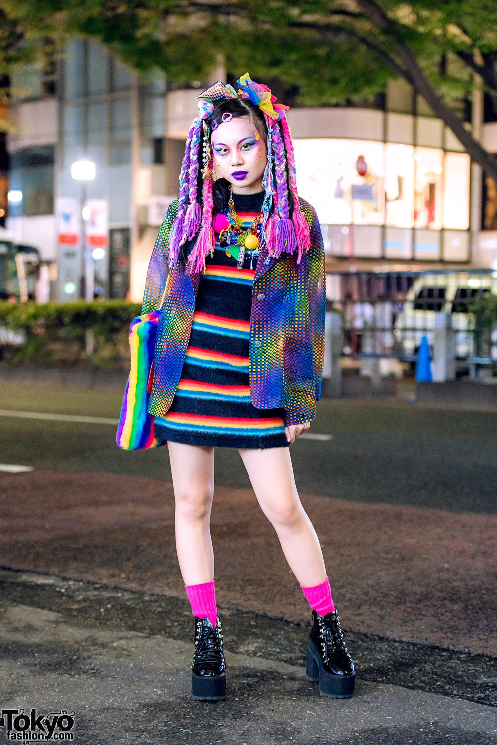 Colorful Kawaii Harajuku Street Style w/ Rainbow Hair Falls, Kinji, Kobinai & Bubbles Tokyo