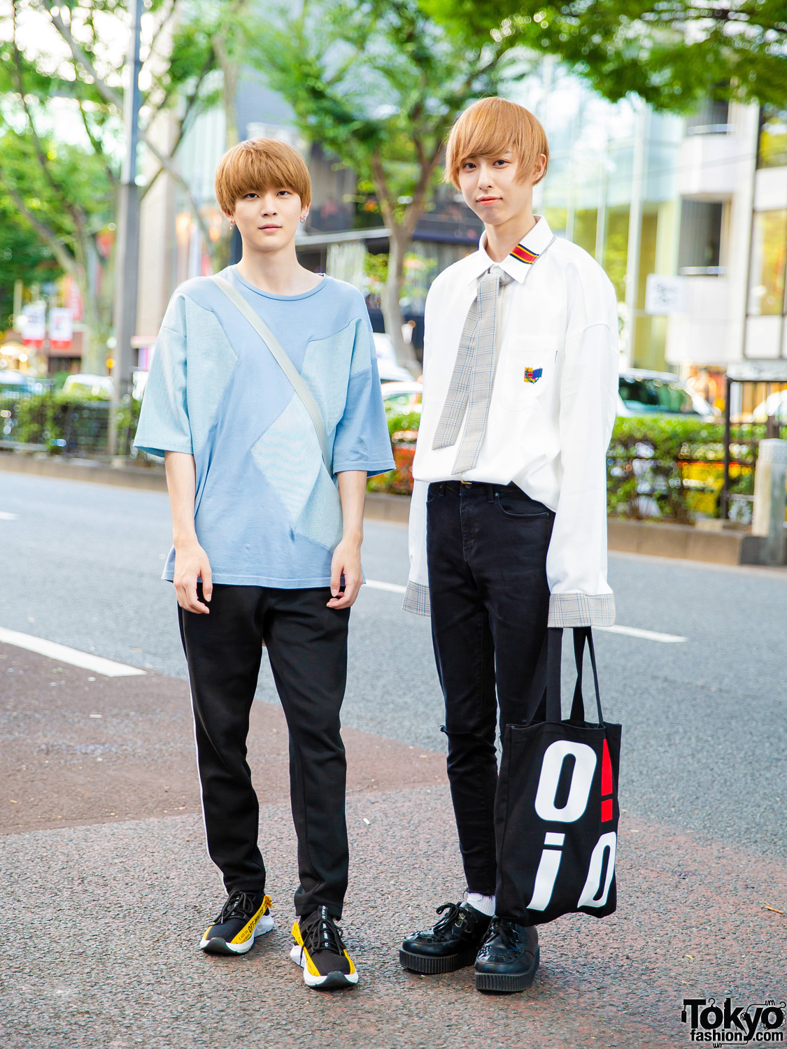 Harajuku Guys Street Styles w/ Blonde Bobs, Hare, Off-White, GU, Beauty & Youth, Romantic Crown & By O!Oi Tote Bag