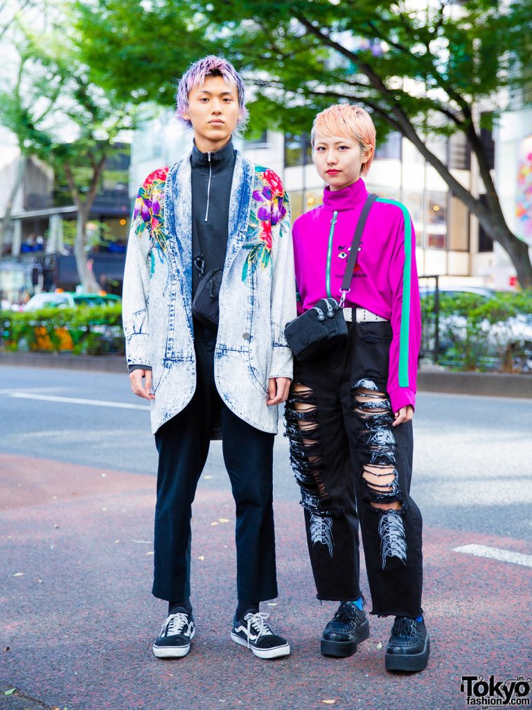Stylish Harajuku Duo’s Street Styles w/ Colorful Hair, Auralee, UNIQLO ...