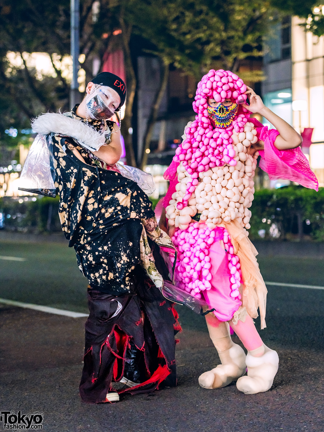 Avant-Garde Tokyo Streetwear Styles w/ Handmade Fashion, TKM6006@, Rowan, Venom, Rick Owens & Colorful Skull Face Mask