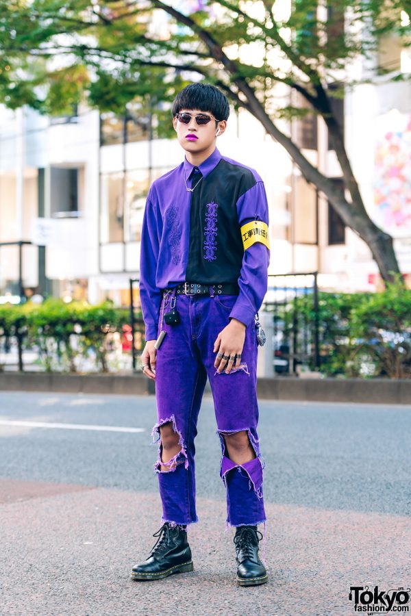 Purple Harajuku Streetwear w/ Purple Lipstick, Oh Pearl, Ambush, Ruien, Vivienne Westwood & ManeMane Sunglasses