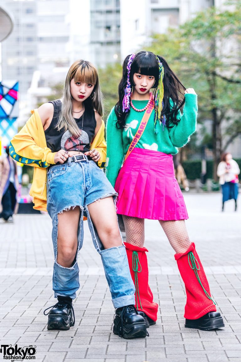 Tokyo Girls Colorful Street Styles w/ Rainbow Hair Falls, Peco Club ...