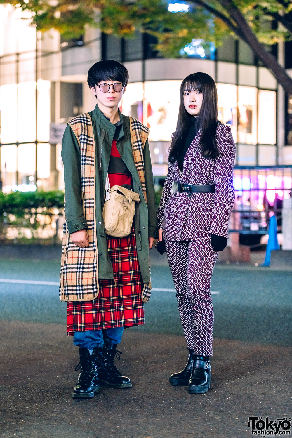 Mixed Prints Japanese Street Styles w/ Burberry Plaid, Geometric Suit ...