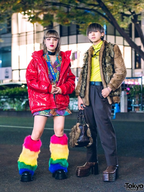 Tokyo Street Styles w/ Red Patent H&M Jacket, Vintage Fashion, Demonia, IKEA & Snakeskin Platforms