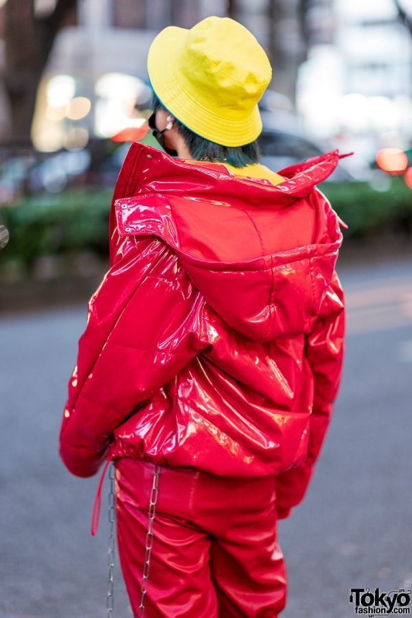 Harajuku Menswear Street Styles w/ Patent Red Puffer Jacket, Plaid ...