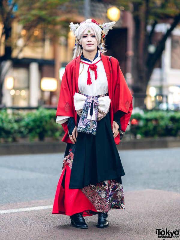 Fox in a Kimono Japanese Subculture Street Style in Harajuku