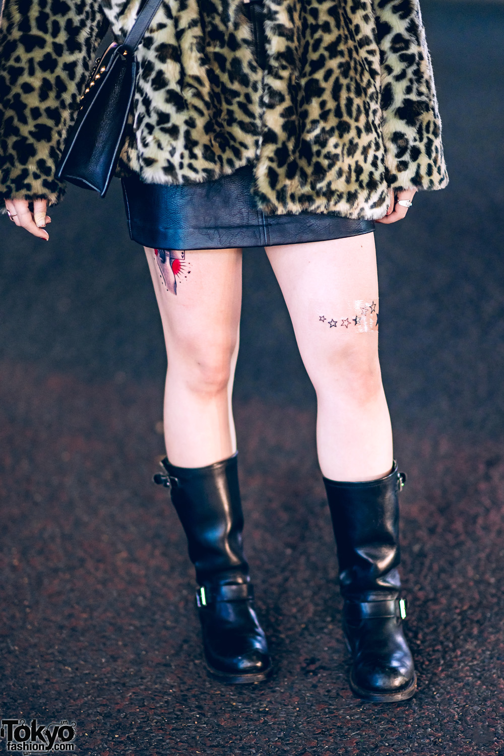 Harajuku Girl w/ Two-Tone Shaved Hairstyle, Moussy Leopard Jacket 