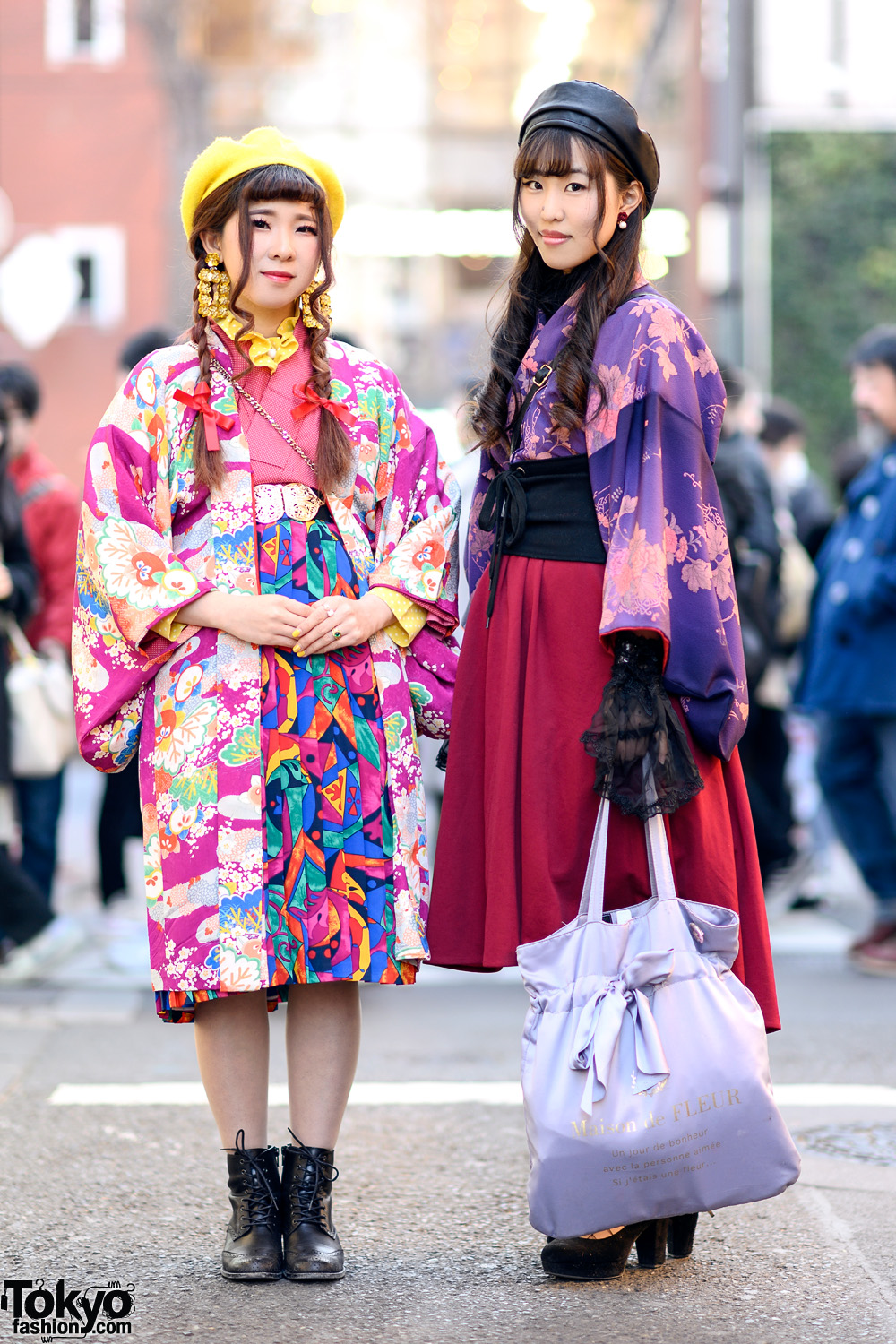 Colorful Vintage Kimono Street Styles w/ Mamechiyo Modern, MIIA, Maison De Fleur & Shimamura