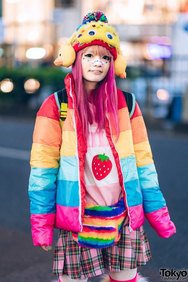 Harajuku Rainbow Kawaii Streetwear Style w/ Teenstyle Puffer Jacket, WC ...