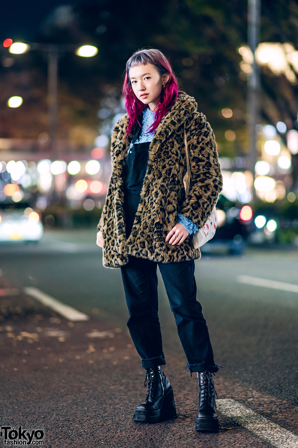 Winter Harajuku Streetwear Style w/ Leopard Print Jacket, X-Girl 