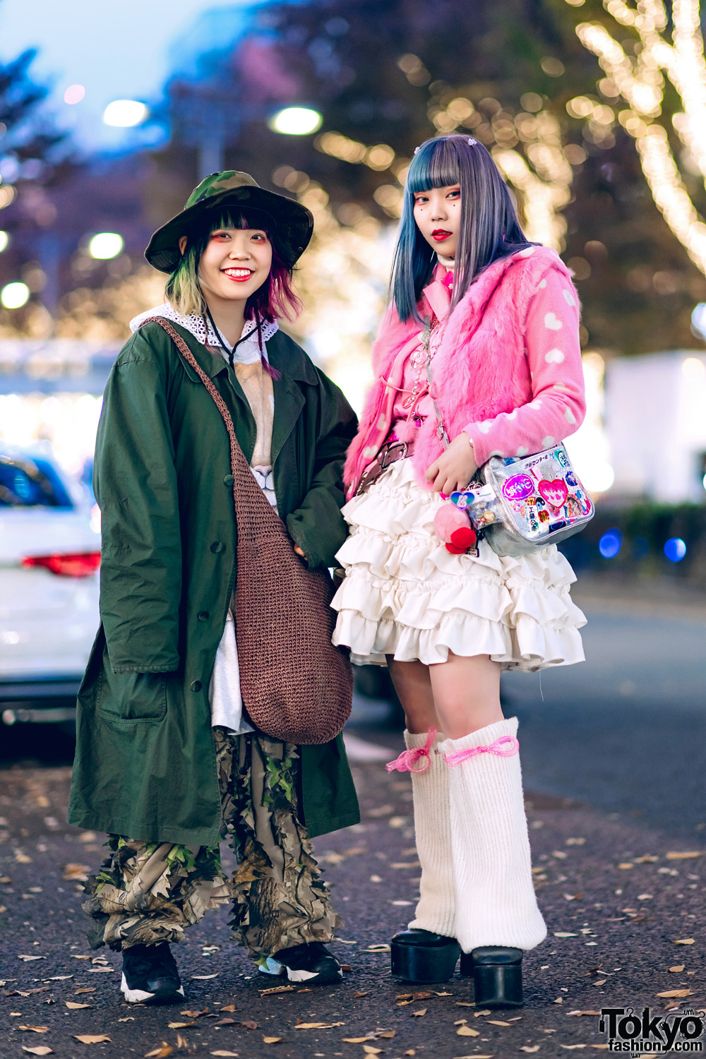 Harajuku Girls' Street Styles w/ Oh Pearl Camo Hat, Florida, Banny, Reebok, Pink Lady, Kinji & Club Lovage Leg Warmers