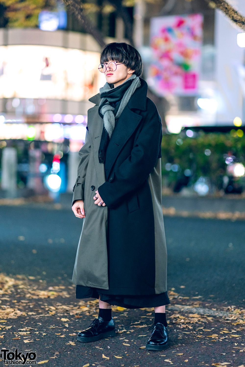 Tokyo Monochrome Winter Street Style w/ Half-Color Coat, Hare, Y-3, Lowrys Farm, Whoop De Doo & Saad