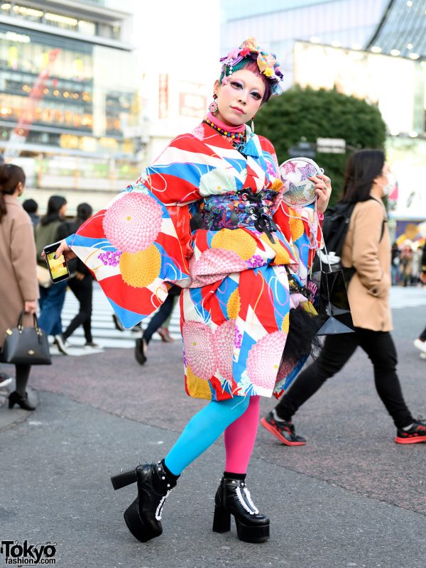 Kawaii Japanese Kimono Style w/ Rainbow Pixie Hair, FuriFu Kimono, 6 ...