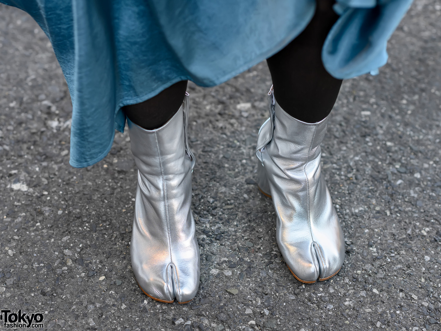 Silver Maison Margiela Tabi Boots Tokyo Fashion