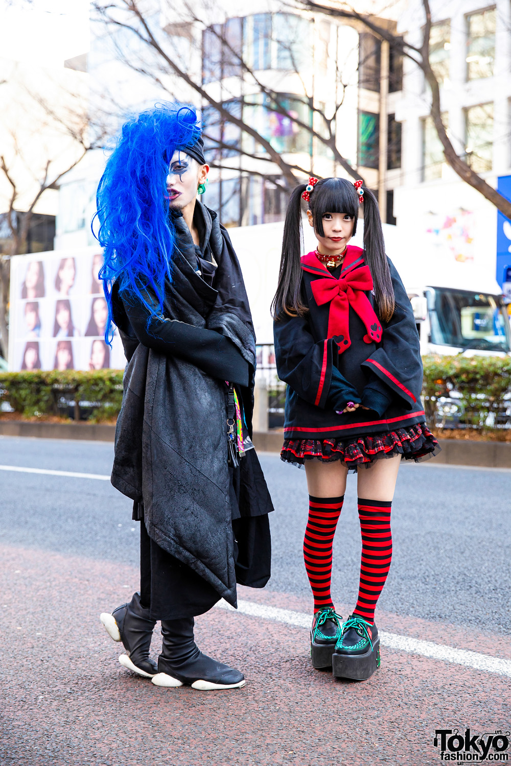 Harajuku Street Styles Blue Hair vs. Goth Fashion w/ Rick Owens, Rowan, To Alice, GLP, Limi Feu, Hangry&Angry, Hellcat Punks & Yosuke