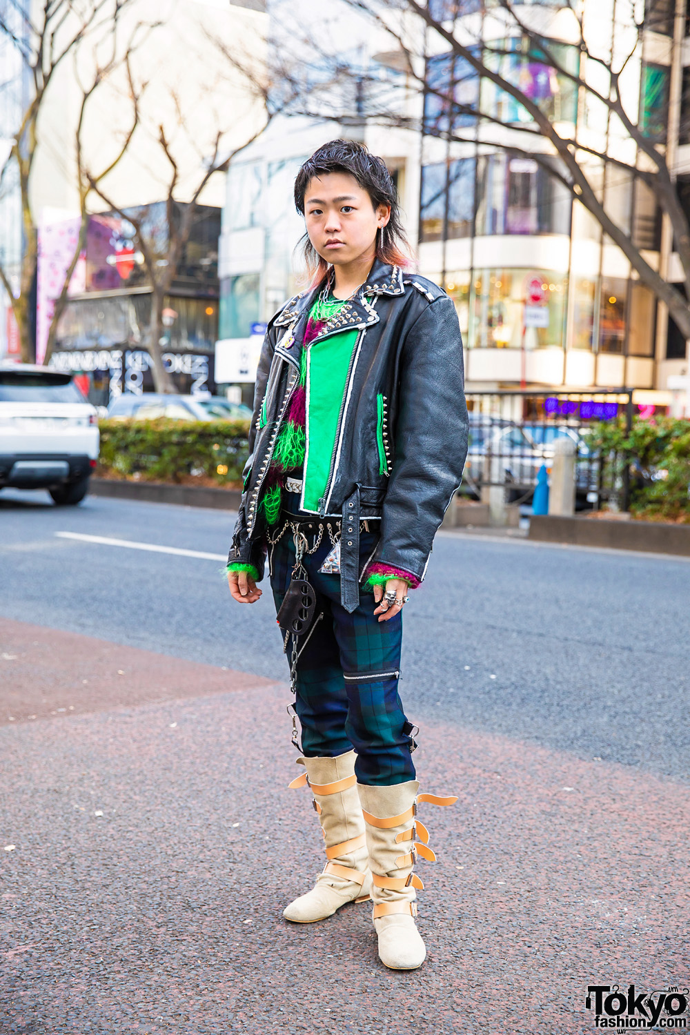 Harajuku Remake & Handmade Street Style w/ Motorcycle Jacket, Dog Harajuku Mohair Sweater, Punk Pants, Tokyo Human Experiments, Dilivee & Vivienne Westwood Boots