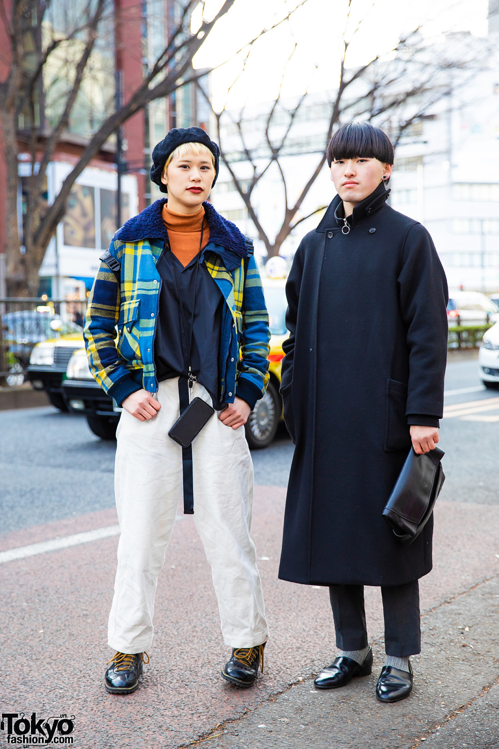 Tokyo Styles w/ Diesel Plaid Jacket, Global Work, Onitsuka Tiger, Levi's Coat, Takeo Kikuchi, Uniqlo & Haruta