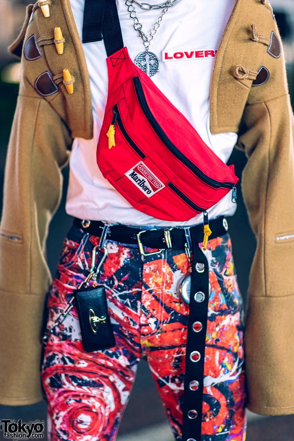 Charles Jeffrey Tokyo Streetwear Style w/ Painted Pants, Cropped Hooded ...