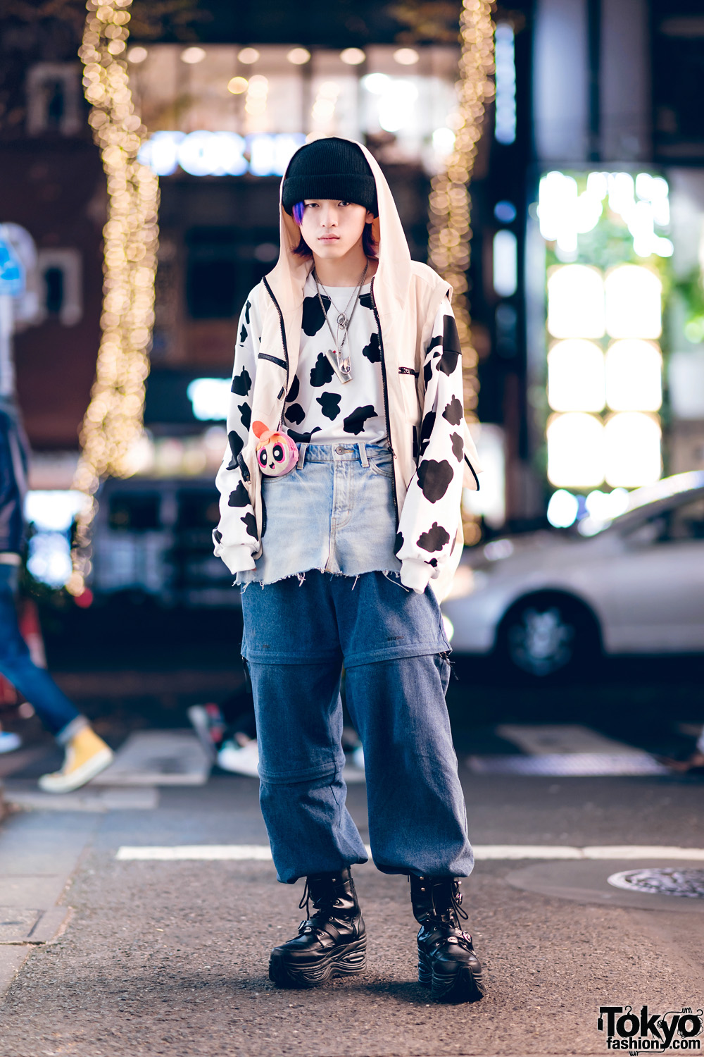 Cow Print & Layered Denim Streetwear Style w/ ESC Studio, Yosuke, Ambush & Vintage Fashion