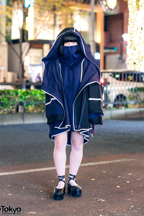 Kemono Hooded Coat & Tokyo Bopper Platform Shoes Harajuku Street Style