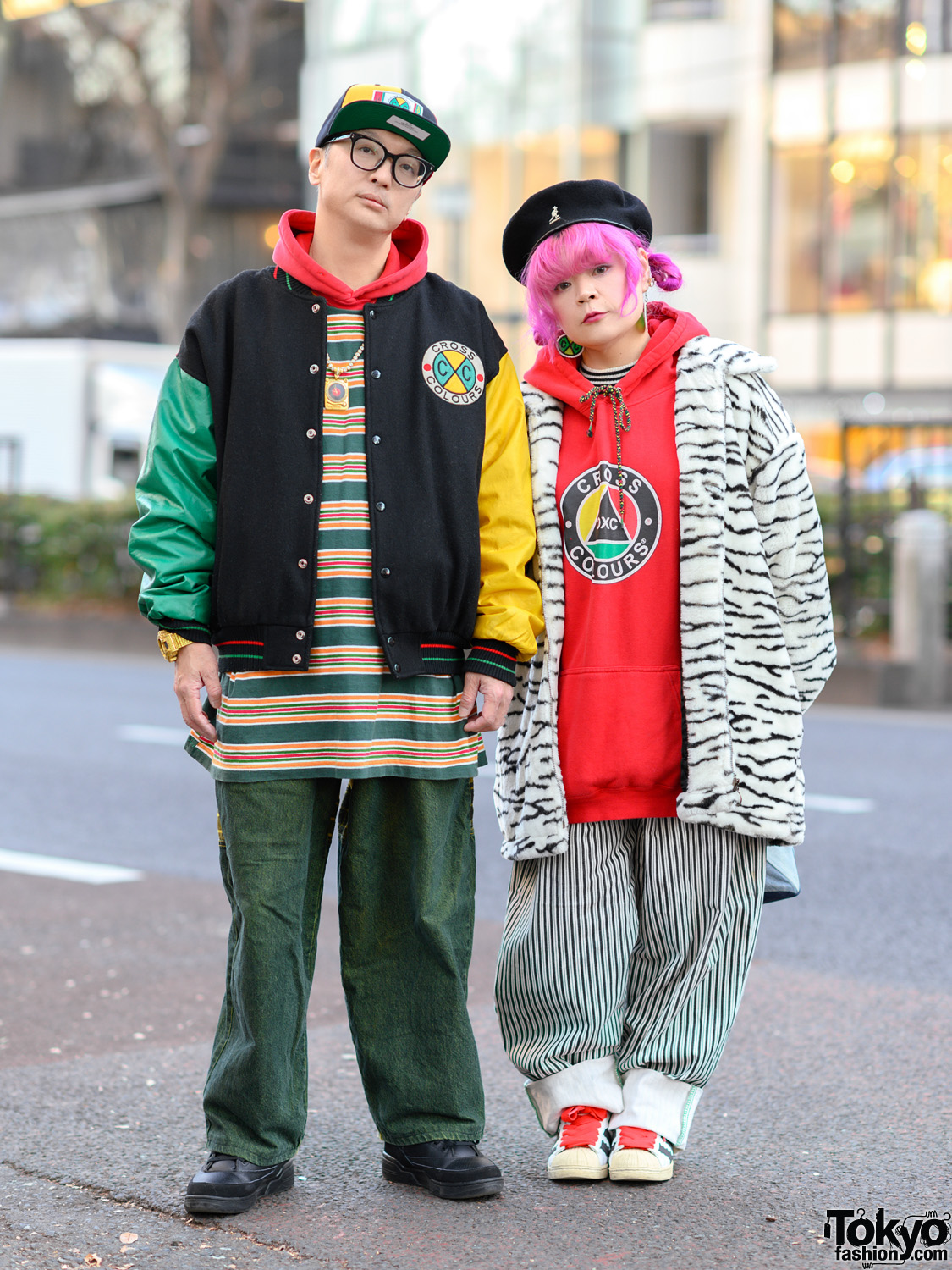Tokyo Cross Colours Streetwear Styles w/ Pink Hair, Vintage Furry Coat ...