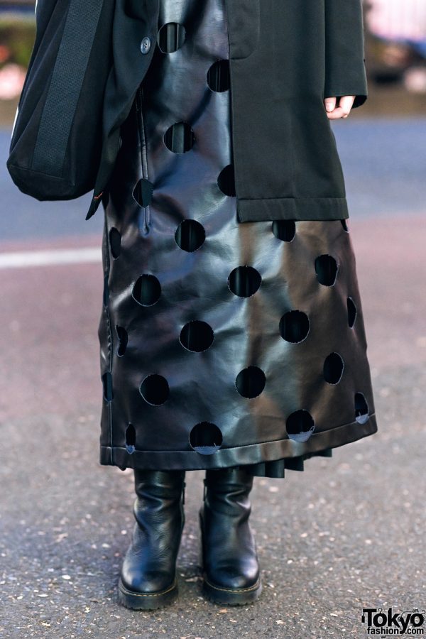 Monochrome Japanese Street Style w/ Comme des Garcons Cutout Dress ...
