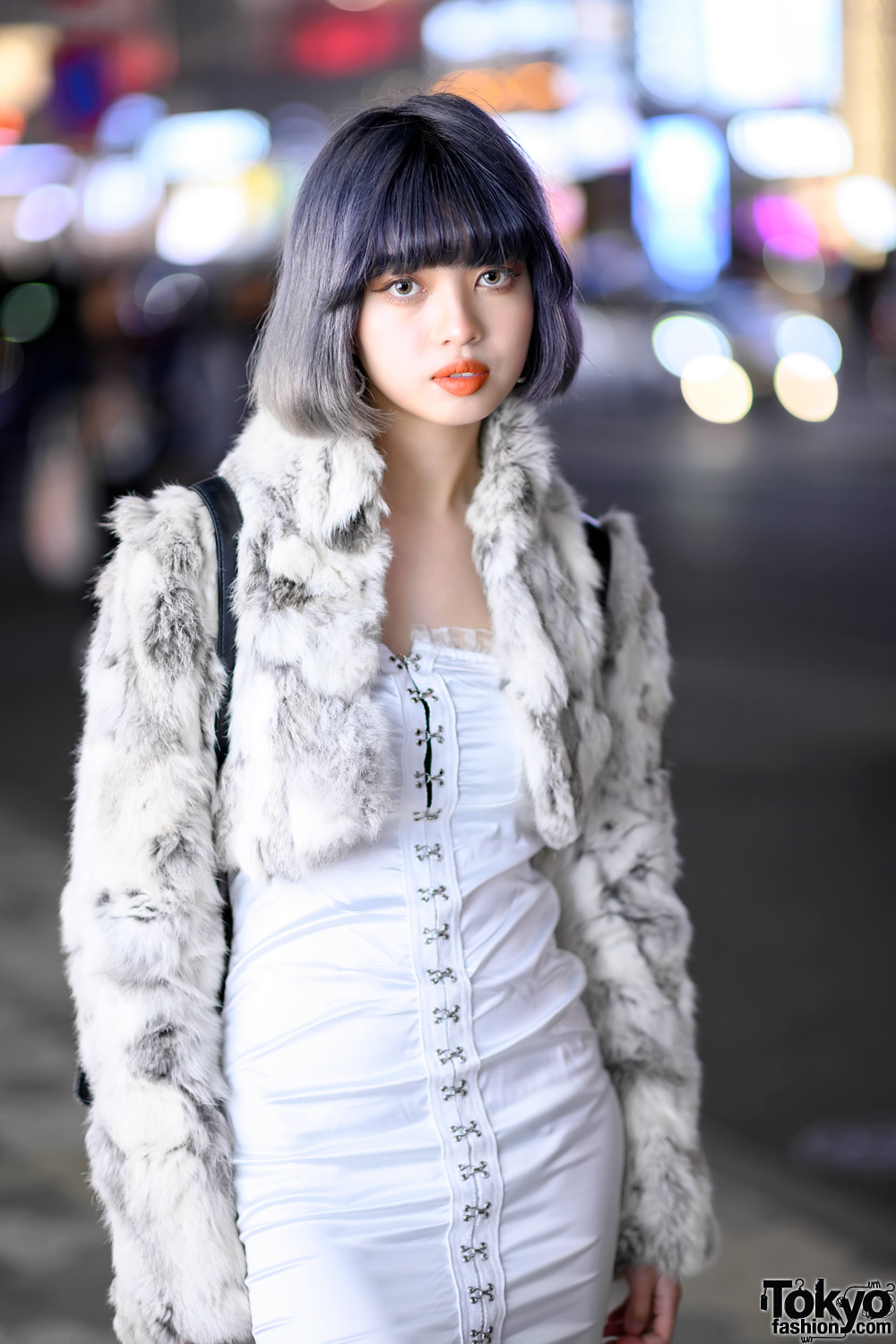 Teen Japanese Fashion Designer w/ Lavender Bob, Vintage 