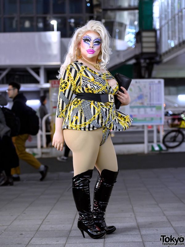 Tokyo Drag Queen on the Street in Shibuya